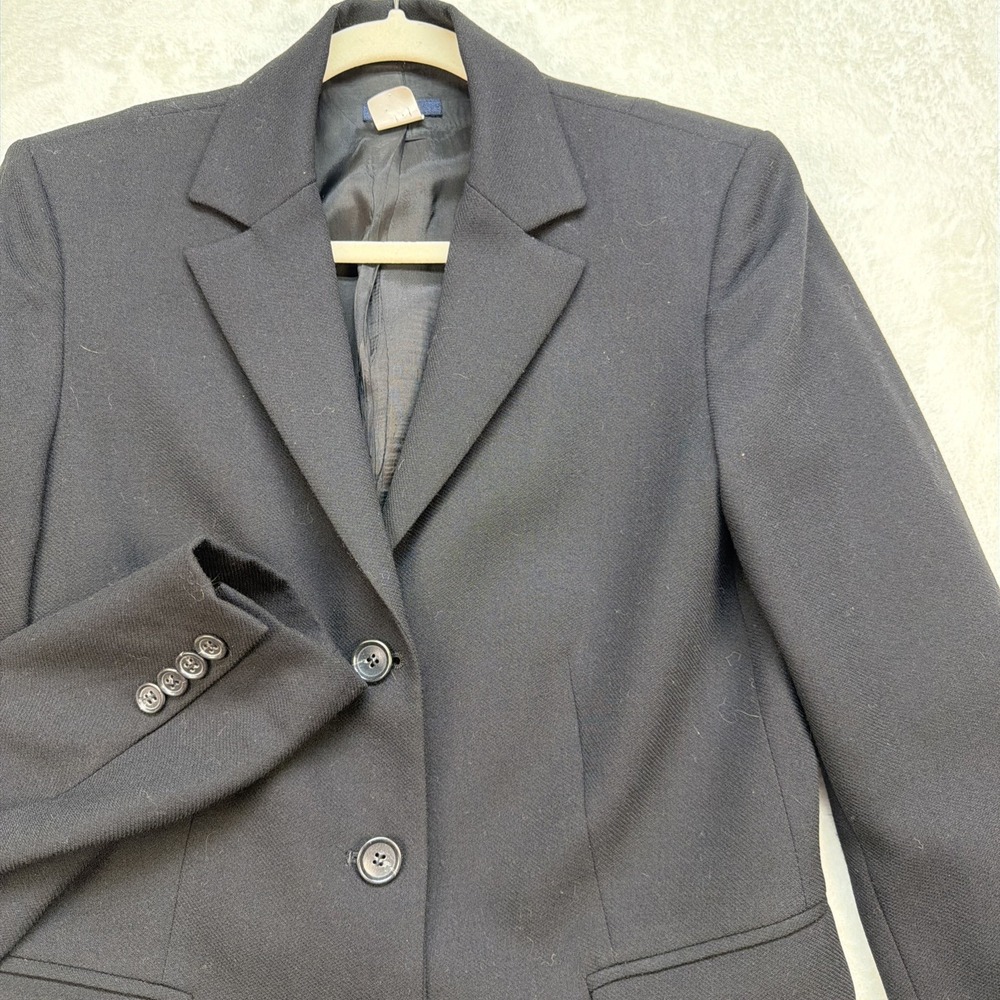 J.Crew Womens Black Wool Blazer Size 8 Tailored Career Jacket Made In Japan - Picture 2 of 10